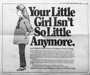 adoption in the 1980s | unwanted pregnancy ad