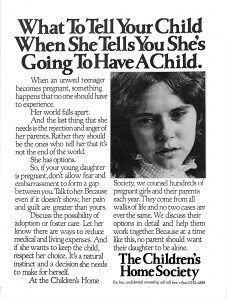 adoption in the 1980s | pregnancy ad