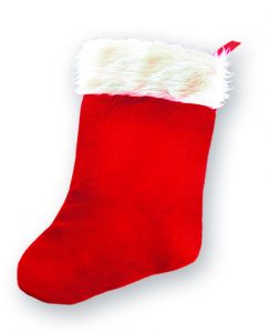 A red stocking representing Children's Home Society of Virginia's annual Red Stocking campaign, which supports kids in foster care.
