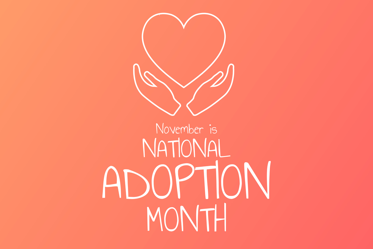 November Is National Adoption Month. Holiday Concept. Template For ...